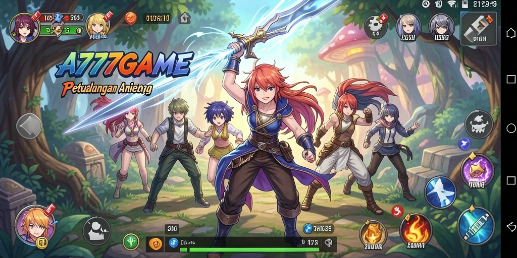 Tampilan gameplay A777GAME dengan karakter Anime yang menawan.