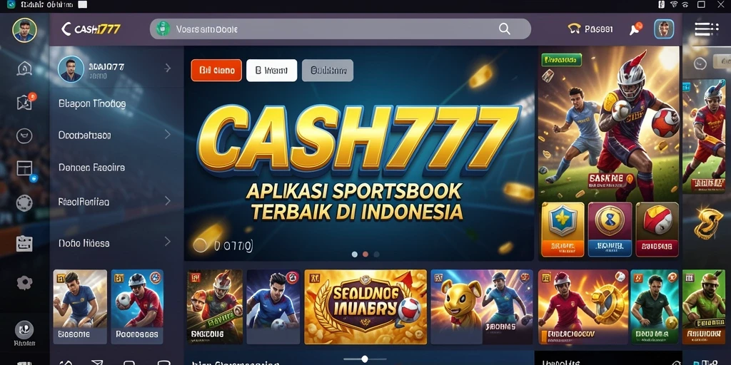 Screenshot utama <strong>CASH777</strong> menampilkan antarmuka taruhan olahraga yang menarik.