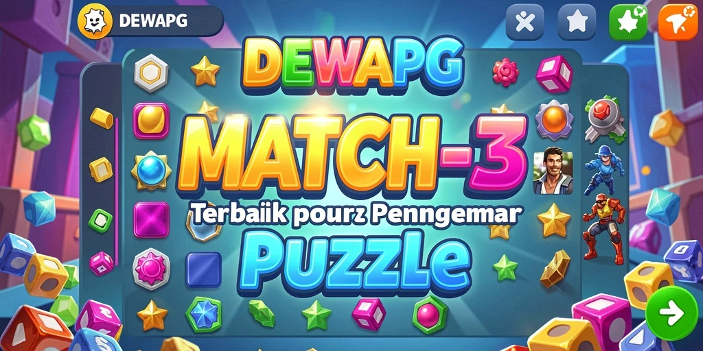Screenshot utama DEWAPG yang menampilkan gameplay seru Match-3.