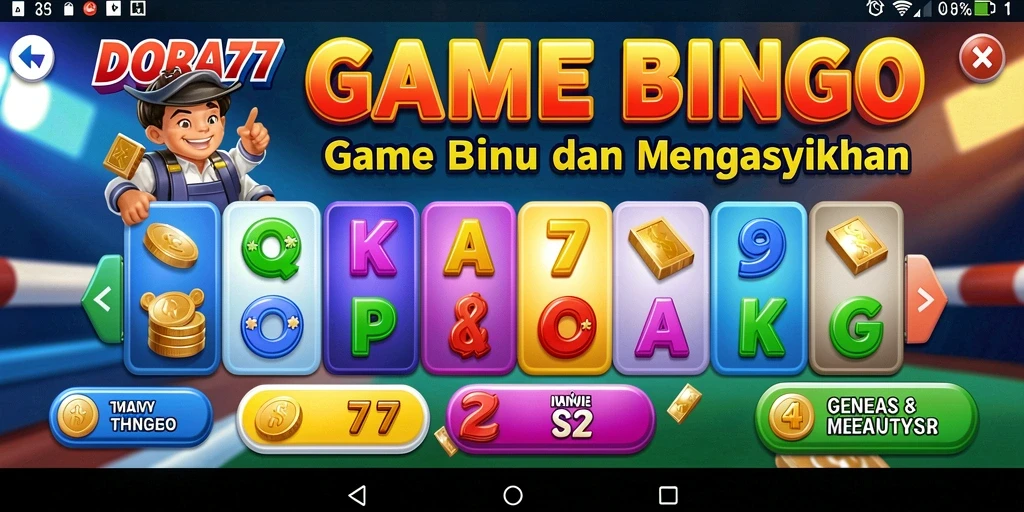 Screenshot DORA77 yang menampilkan gameplay seru Bingo.