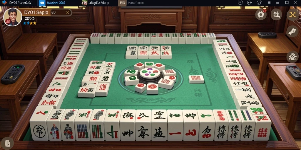 Screenshot DY01 menunjukkan gameplay Mahjong yang menarik dan mendebarkan.