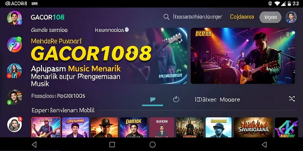 Screenshot GACOR108 menampilkan tampilan antarmuka aplikasi musik yang menarik.