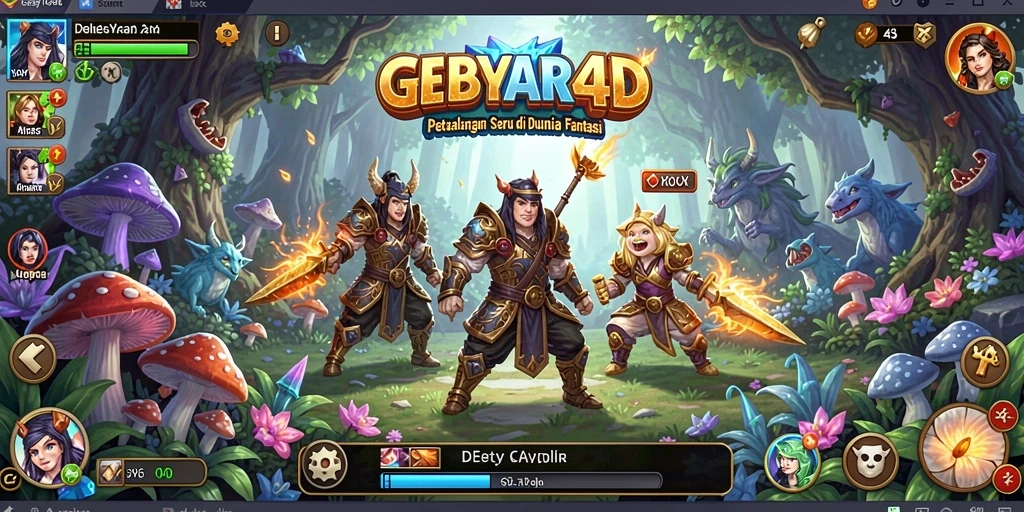 Tampilan menarik dari gameplay petualangan di GEBYAR4D.