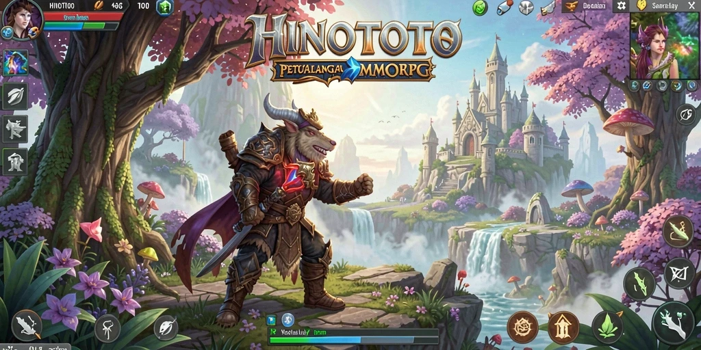 Tampilan utama gameplay dari HINOTOTO yang menakjubkan.