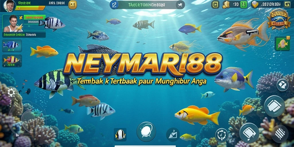 Tampilan gameplay NEYMAR88 dengan aksi tembak ikan yang seru.