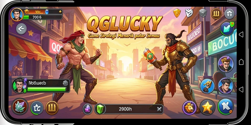 Tampilan gameplay QGLUCKY yang strategis dan mendebarkan.