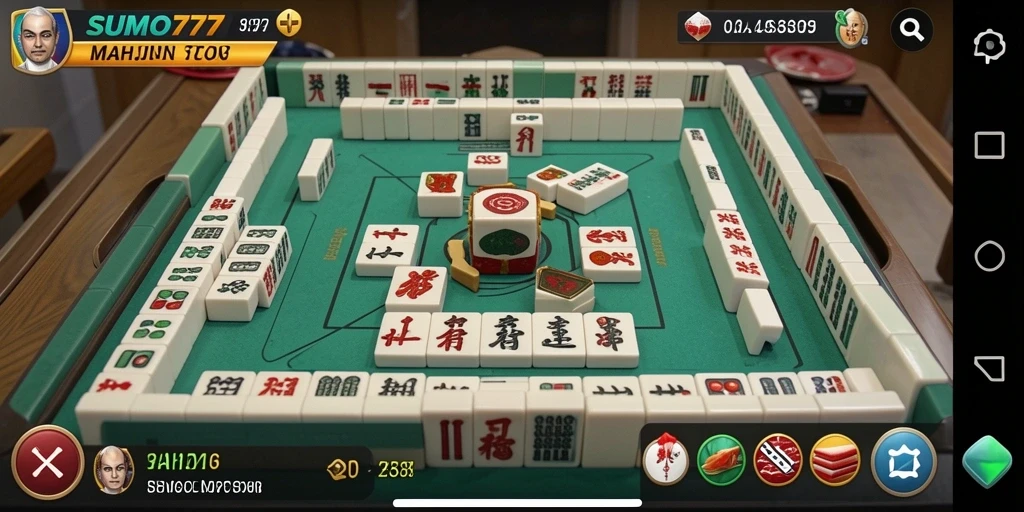 Tampilan gameplay SUMO777 dengan grafis Mahjong yang menarik dan interaktif.