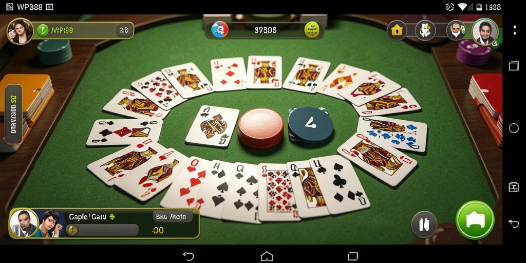 Tangkapan layar utama WP888 menampilkan gameplay Gaple yang seru.